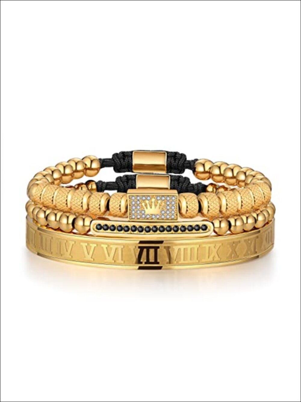 Men's Stainless Steel Cuff Bracelet Set Minimalist Jewelry Gift